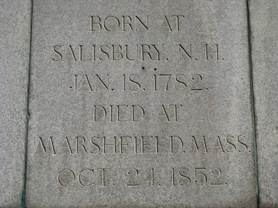Image of engraving on Daniel Webster Statue