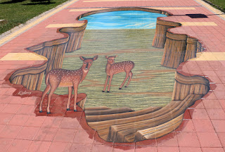 A pavement artwork in the park