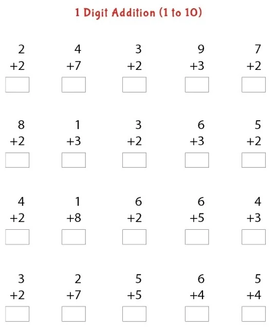 1 Digit Addition