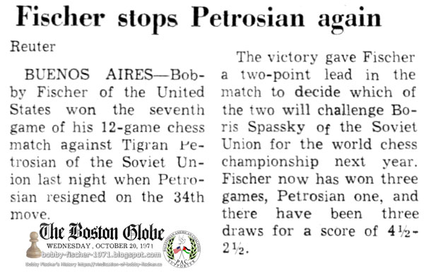 Fischer Stops Petrosian Again