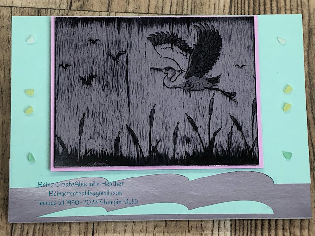 Heron Habitat, Stampin' Up!, Black Ice technique