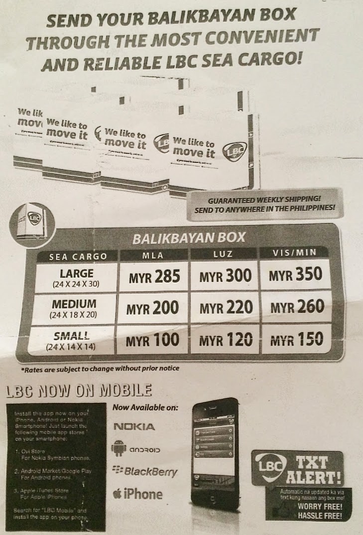 Malaysia Balikbayan Box 2015 - 