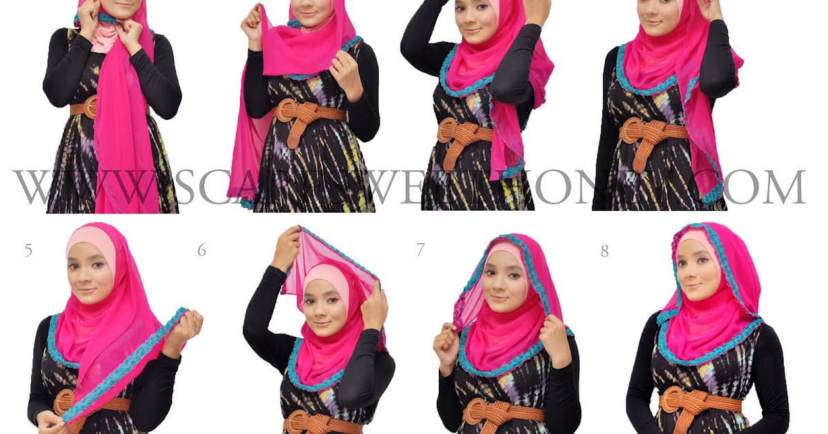 Tutorial Jilbab: Cara Memakai Shawl AMRAA Style 2 Hooded 