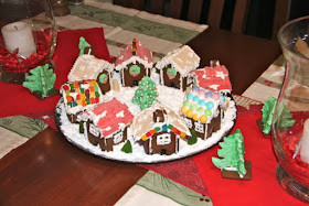 A Christmas village of gingerbread houses
