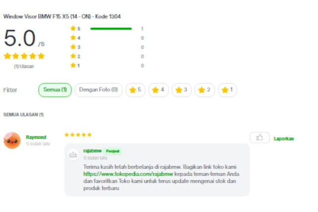 REVIEW WINDOW VISOR F15 DI TOKOPEDIA