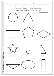 The shapes - Free printable activity to write and learn their names