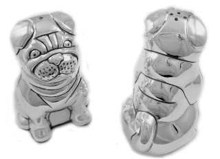 Silver Plated Pug Salt and Pepper Shakers