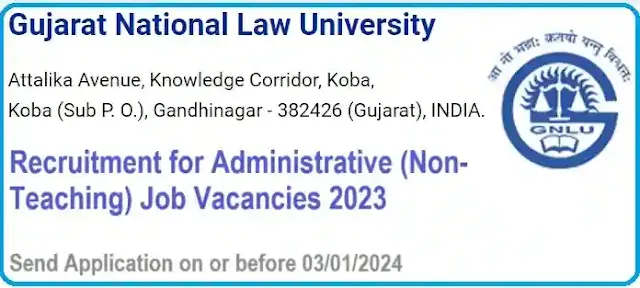 GNLU Administrative Non-Teaching Vacancy Recruitment 2023