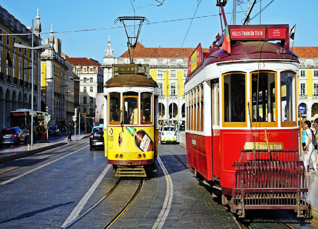 Bondes na cidade de Lisboa