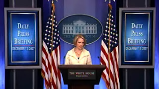 Dana M. Perino, Vidcap from White House Briefing