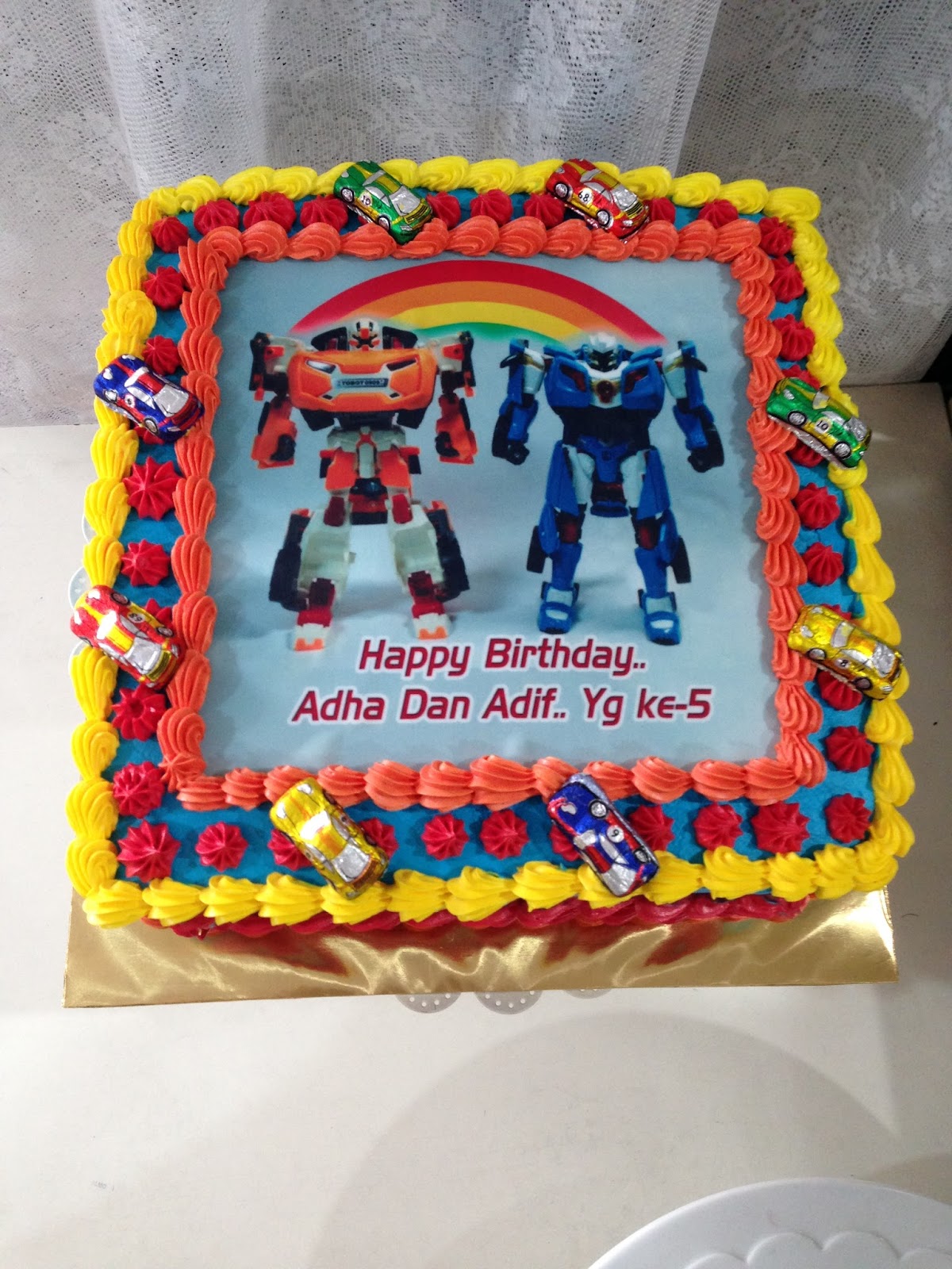 ninie cakes  house Tobot X Y  Birthday Cakes  with Edible 