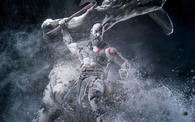 Free Kratos in God of War Game wallpaper. Click on the image above to download for HD, Widescreen, Ultra HD desktop monitors, Android, Apple iPhone mobiles, tablets. 