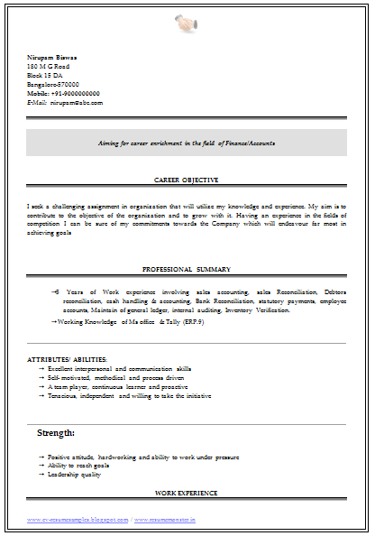 Over 10000 CV and Resume Samples with Free Download: B Com 