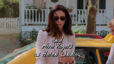 Mimi Rogers as Jen's mom getting out of a cab