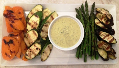 Grilled Vegetables With Green Tahini recipe