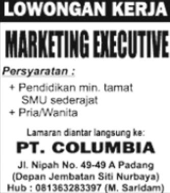 PT.Columbia (Padang) ~ Akses Kerja