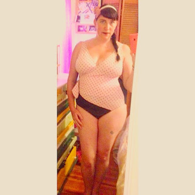 Pink Polka Dot One Piece Sexy Retro Style Plus Size Swimsuit