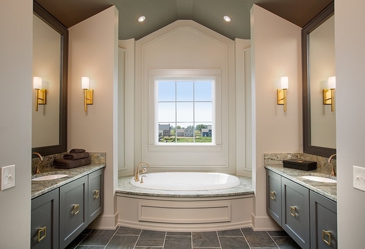 Master bathroom in Craftsman style home in Dublin, Ohio