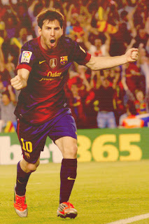 Lionel Messi happy after goal
