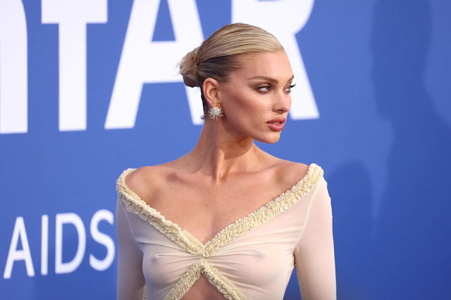 Elsa Hosk Flaunts Nipples in See-Through Dress at amfAR Cannes Gala 2023