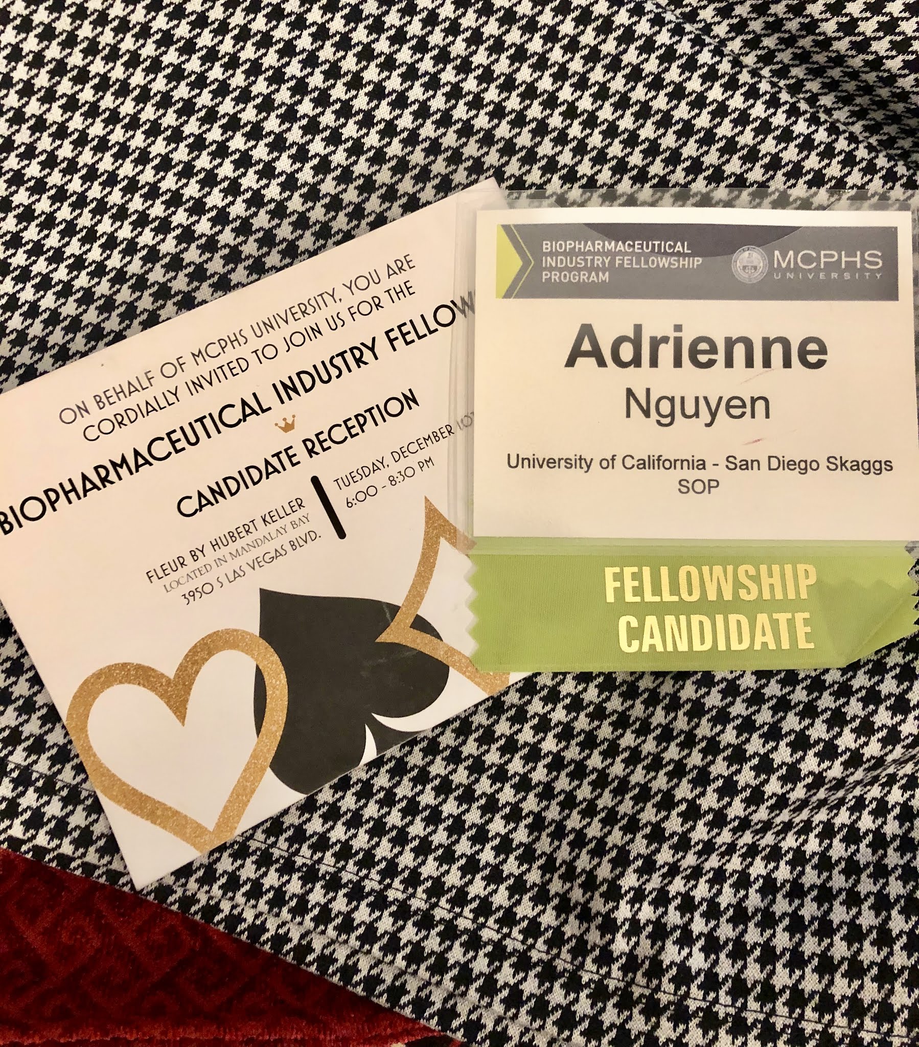 Adrienne Nguyen, PharmD - PharmD Fellowship Reception Invitation to Novartis and Biogen in Collaboration with MCPHS at Fleur in the Mandalay Bay