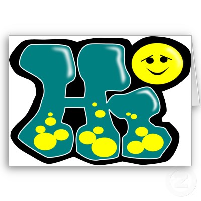 Hi Graffiti Alphabet Bubble Style with Green Color