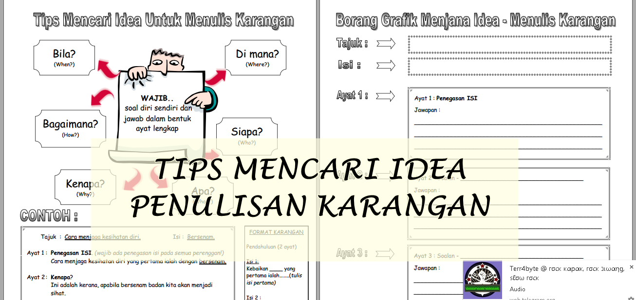 BAHAN UPSR 2016: TIPS MENCARI IDEA UNTUK PENULISAN KARANGAN