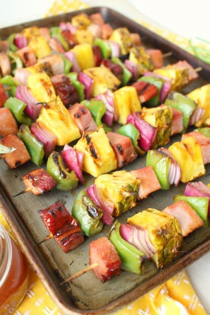 Hawaiian Ham Pineapple Kebabs