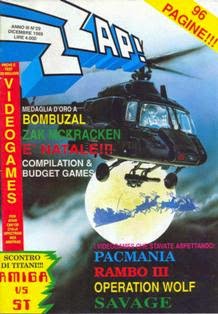 Zzap! 29 - Dicembre 1988 | PDF HQ | Mensile | Videogiochi
Zzap! era una rivista italiana dedicata ai videogiochi nell'epoca degli home computer ad 8-bit.
La rivista originale nasce in Inghilterra col titolo Zzap!64, edita dalla Newsfield Publications Ltd (e in seguito dalla Europress Impact) in Regno Unito. Il primo numero è datato Maggio 1985; era, in questa sua incarnazione britannica, dedicata esclusivamente ai videogiochi per Commodore 64, e solo in un secondo tempo anche a quelli per Amiga; una rivista sorella, chiamata Crash, si occupava invece dei titoli per ZX Spectrum.
L'edizione italiana (intitolata semplicemente Zzap!), autorizzata dall'editore originale, era realizzata inizialmente dallo Studio Vit, fino a quando l'editore decise di curare la rivista con il supporto della sola redazione interna, passando poi, dopo qualche tempo, attraverso un cambio di editore oltre che redazionale, dalle insegne della Edizioni Hobby a quelle della Xenia Edizioni; lo Studio Vit, che ha curato la rivista dal numero 1 (Maggio 1986) al numero 22 (Aprile 1988), poco tempo dopo aver lasciato Zzap! fece uscire nelle edicole italiane una rivista concorrente chiamata K (primo numero nel Dicembre 1988), dedicata sia ai computer ad 8 bit che a 16 bit.
La quasi omonima edizione italiana della rivista anglosassone dedicava ampio spazio spazio anche ad altre piattaforme oltre a quelle della Commodore, come lo ZX Spectrum, i sistemi MSX, gli 8-bit di Atari ed il Commodore 16 / Plus 4 (nonché, in un secondo tempo, anche agli Amstrad CPC), prendendo in esame, quindi, l'intero panorama videoludico dei computer a 8-bit. Anche le console da gioco hanno trovato, successivamente, ampio spazio nelle recensioni di Zzap!, fino a quando la Xenia Edizioni decise di inaugurare una rivista a loro interamente dedicata, Consolemania.
L'edizione nostrana è stata curata, tra gli altri, da Bonaventura Di Bello, e in seguito da Stefano Gallarini, Giancarlo Calzetta e Paolo Besser.
Con il numero 73 termina la pubblicazione della rivista, in seguito ad un declino inesorabile delle vendite dei computer a 8-bit in favore di quelli a 16 e 32.
Gli ultimi numeri di Zzap! (dal 74 al 84) furono pubblicati come inserti di un'altra rivista della Xenia, The Games Machine (dedicata ai sistemi di fascia superiore). In seguito, la rubrica demenziale di Zzap! intitolata L'angolo di Bovabyte (curata da Paolo Besser e Davide Corrado) passò a The Games Machine, dove è tuttora pubblicata.
Tra i redattori storici di Zzap!, che abbiamo visto anche in altre riviste del settore, ricordiamo tra gli altri Antonello Jannone, Fabio Rossi, Giorgio Baratto, Carlo Santagostino, Max e Luca Reynaud, Emanuele Shin Scichilone, Marco Auletta, William e Giorgio Baldaccini, Matteo Bittanti (noto con lo pseudonimo il filosofo, usava firmare gli articoli con l'acronimo MBF), Stefano Giorgi, Giancarlo Calzetta, Giovanni Papandrea, Massimiliano Di Bello, Paolo Cardillo, Simone Crosignani.
Dal 1996 al 1999 Zzap! diventò una rivista online, un sito di videogiochi per PC con una copertina diversa ogni mese e la rubrica della posta, e che recensiva i videogiochi con lo stesso stile della versione cartacea (stesso stile delle recensioni, stesse voci per il giudizio finale, caricature dei redattori).