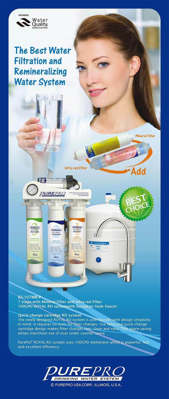 PurePro Royal ®  RS-107  Reverse Osmosis Water Purification System