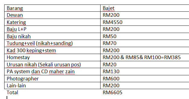 BukanNURSEbiasa: Persediaan perkahwinan yang simple dan 