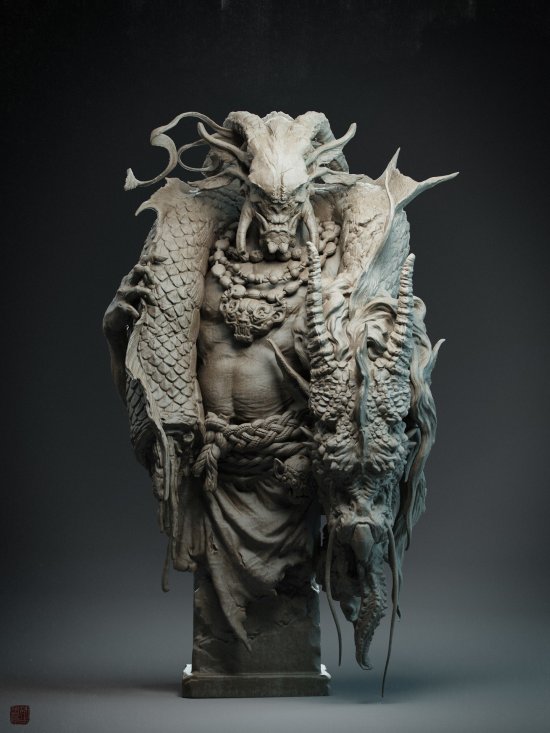 Zhelong Xu artstation arte esculturas modelos 3D fantasia chinesa mitologia