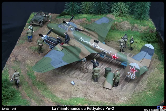 Diorama Petlyakov Pe-2 de Zvezda au 1/48.