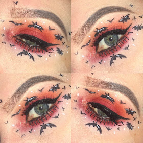 Bat eye sunset halloween eyeshadow and facepaint