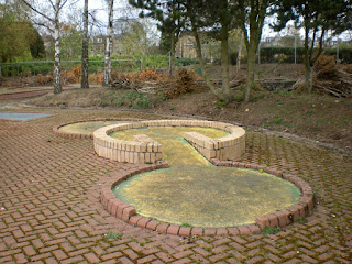 Abandoned Crazy Golf course at South Inch Park in Perth, Scotland