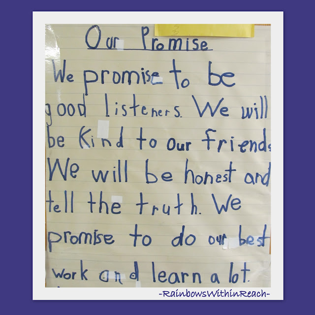 First Grade Promise for Positive Behavior, Classroom Rules