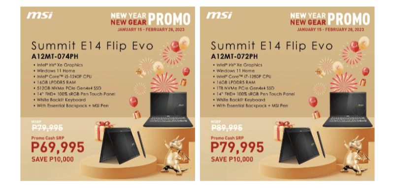 The Summit E4 Flip laptops