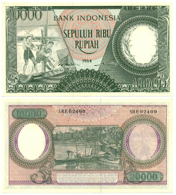  alasannya yaitu ada gambar burung garuda di sisi kanan 12. Rp.10.000 Seri Pekerja 1964