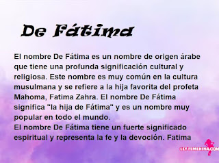significado del nombre De Fátima