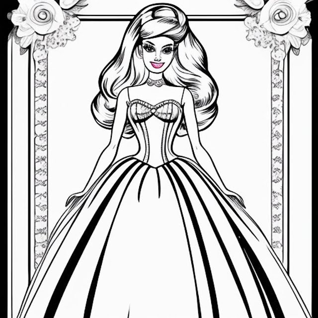 Barbie Coloring Pages, For Kids, For Girls, Printable, Free, Barbie, Coloring, Page