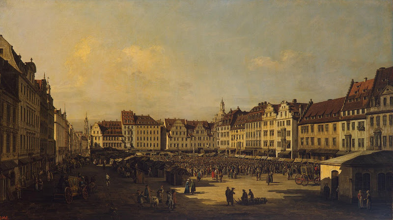 Old Market-place in Dresden by Bernardo Bellotto - Architecture, Cityscape, Landscape paintings from Hermitage Museum