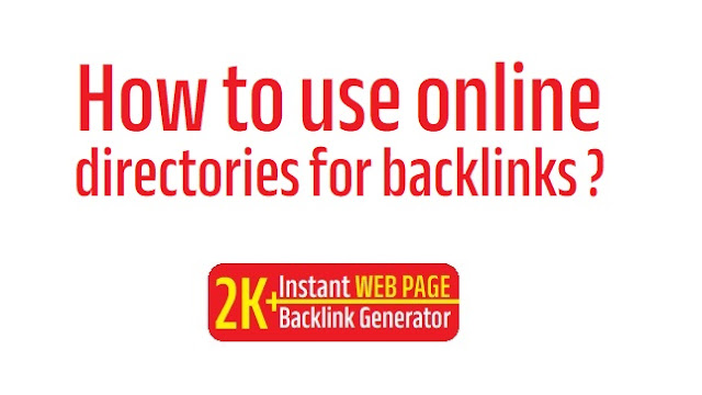 use online directories for backlinks