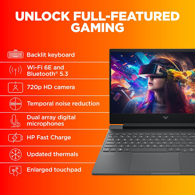HP Victus Gaming Laptop with AMD Ryzen 5 5600H Gaming features