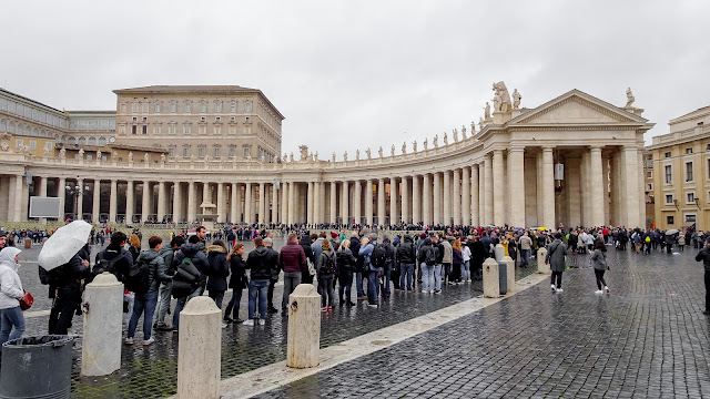 You wait about one hour to get into the Basilica