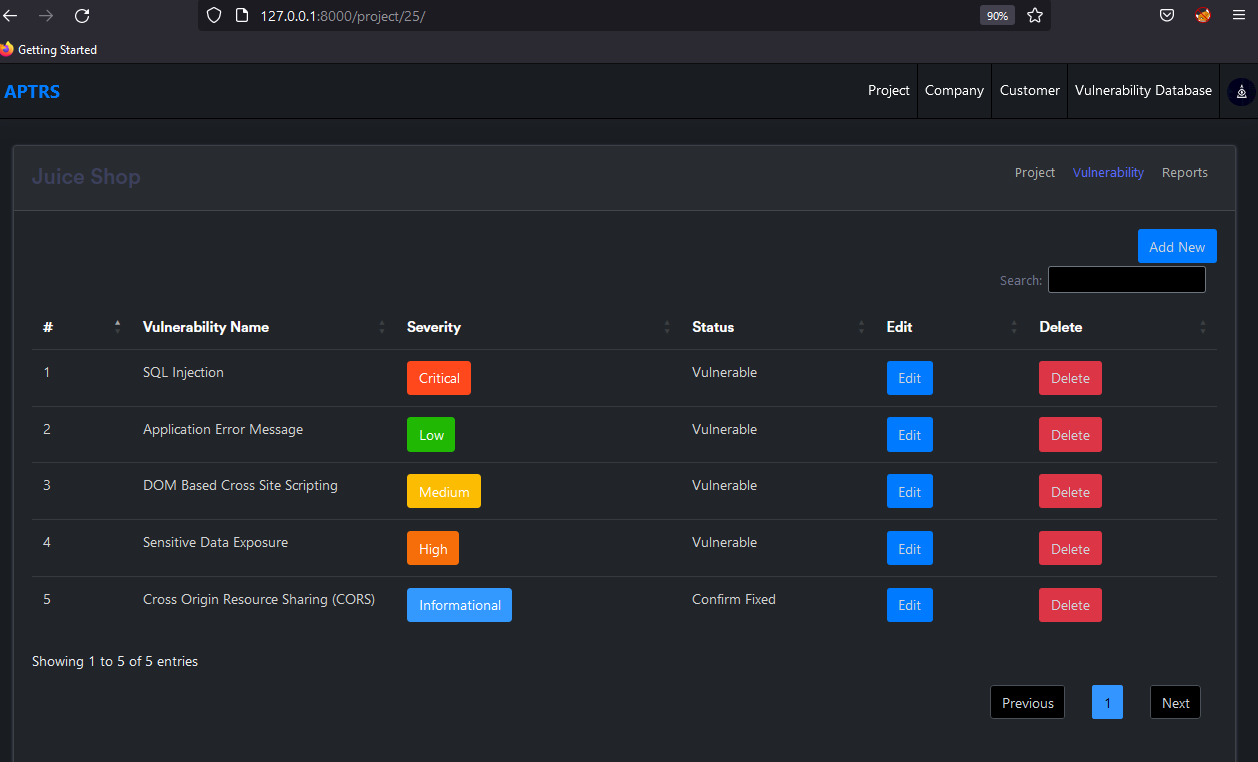 Automated Penetration Testing Reporting System