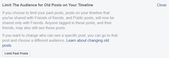 Limit past Facebook posts to only friends