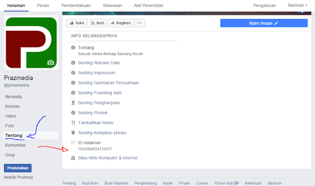 Mengetahui ID Halaman Facebook.