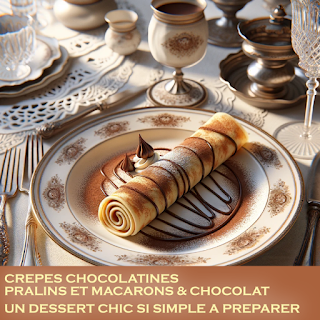 crêpes chocolatines aux pralins et macarons