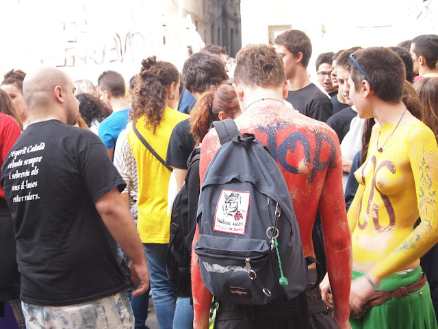 october 17 student protest barcelona