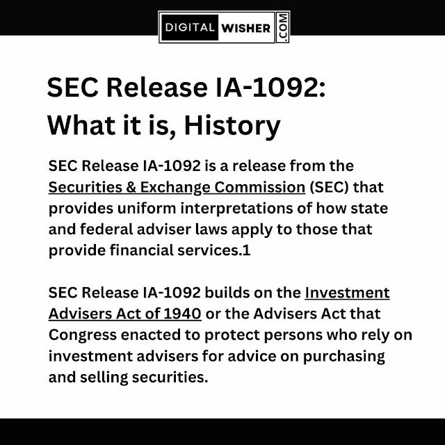 SEC Release IA-1092: What it is, History